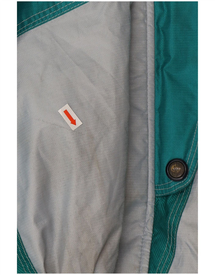 Vintage Mens Graphic Ski Jacket EU 48 Medium Green Colourblock Polyamide