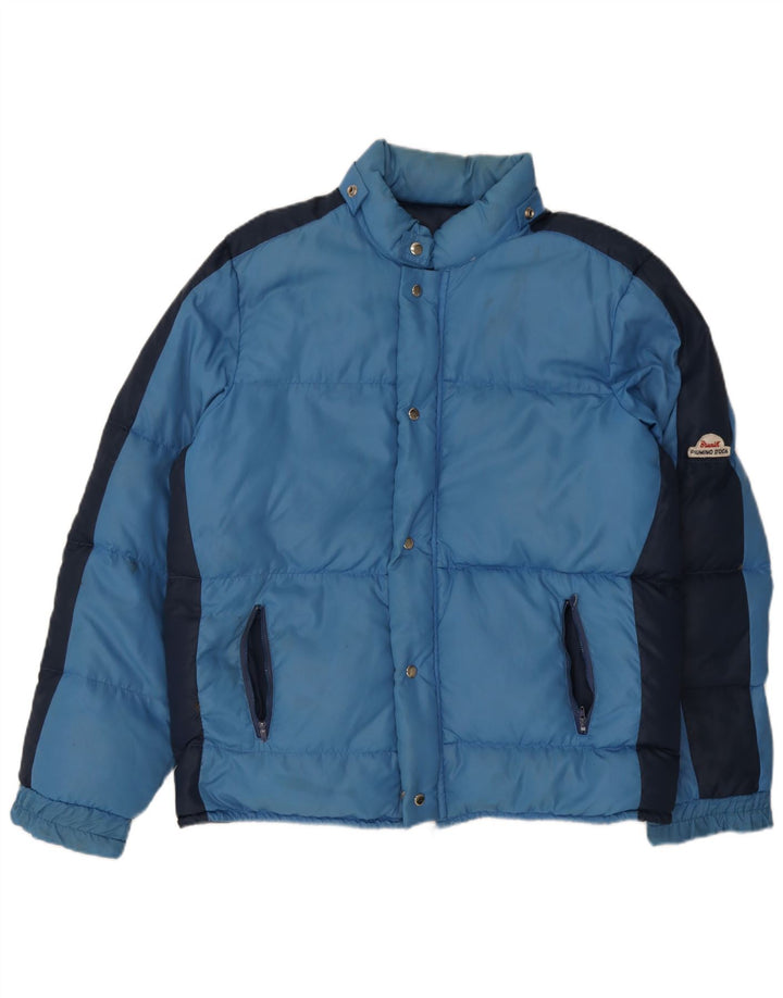 Brunik Mens Padded Jacket UK 40 Large Blue Colourblock