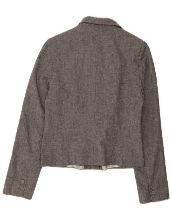 Oasis Womens 1 Button Blazer Jacket UK 10 Small Grey Polyester