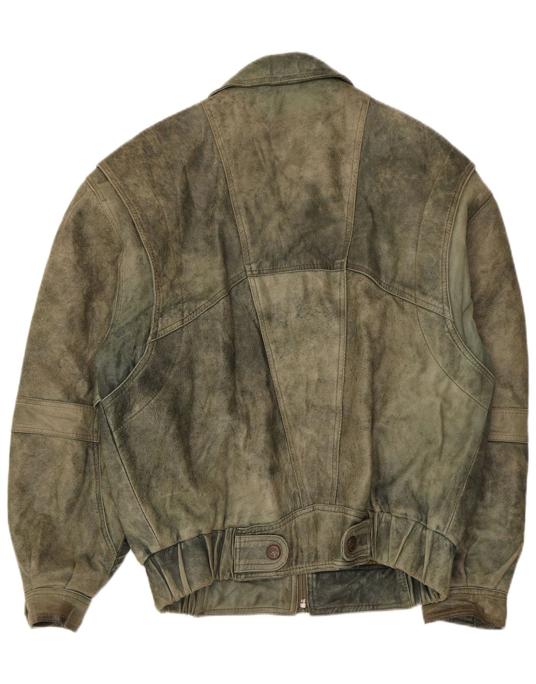 Douglas Mens Leather Jacket UK 38 Medium Khaki Leather