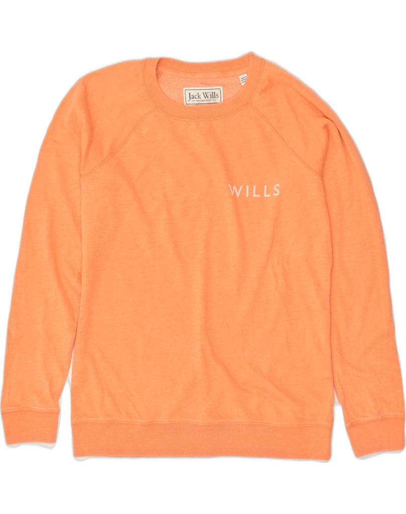 JACK WILLS Womens Sweatshirt Jumper UK 12 Medium  Orange Cotton | Vintage Jack Wills | Thrift | Second-Hand Jack Wills | Used Clothing | Messina Hembry 