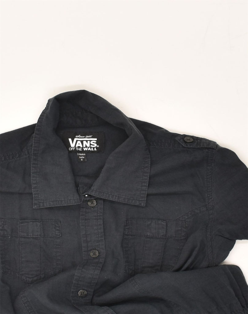 VANS Womens Shirt Dress UK 10 Small Black Cotton | Vintage Vans | Thrift | Second-Hand Vans | Used Clothing | Messina Hembry 