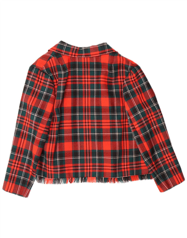 VINTAGE Womens 2 Piece Skirt Set EU 42 Large W28 L23 Red Check Wool