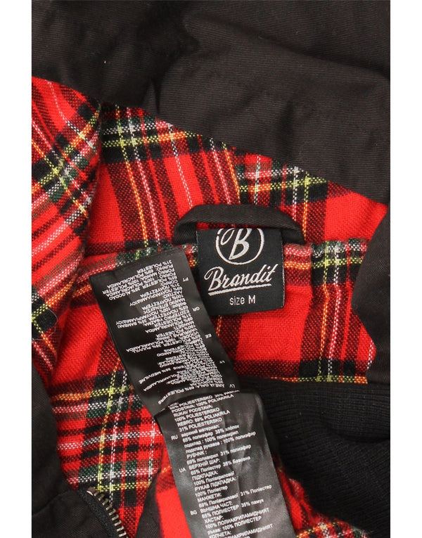 BRANDIT Mens Hooded Bomber Jacket UK 38 Medium Black Polyester