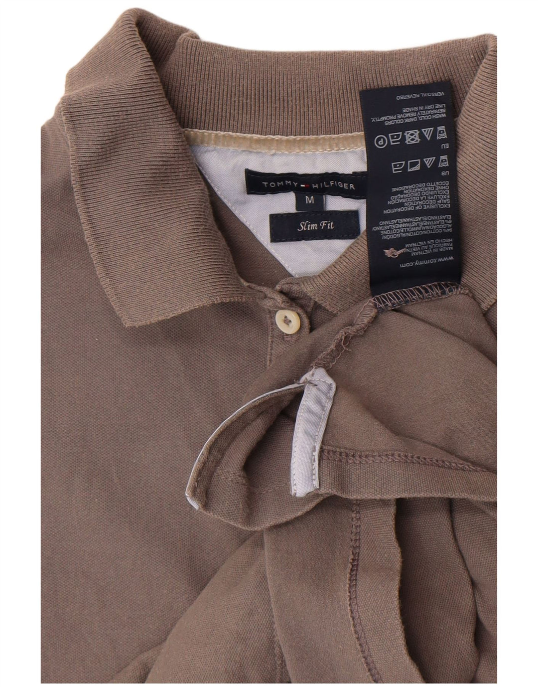 Tommy Hilfiger Womens Slim Fit Polo Shirt UK 12 Medium Grey Cotton