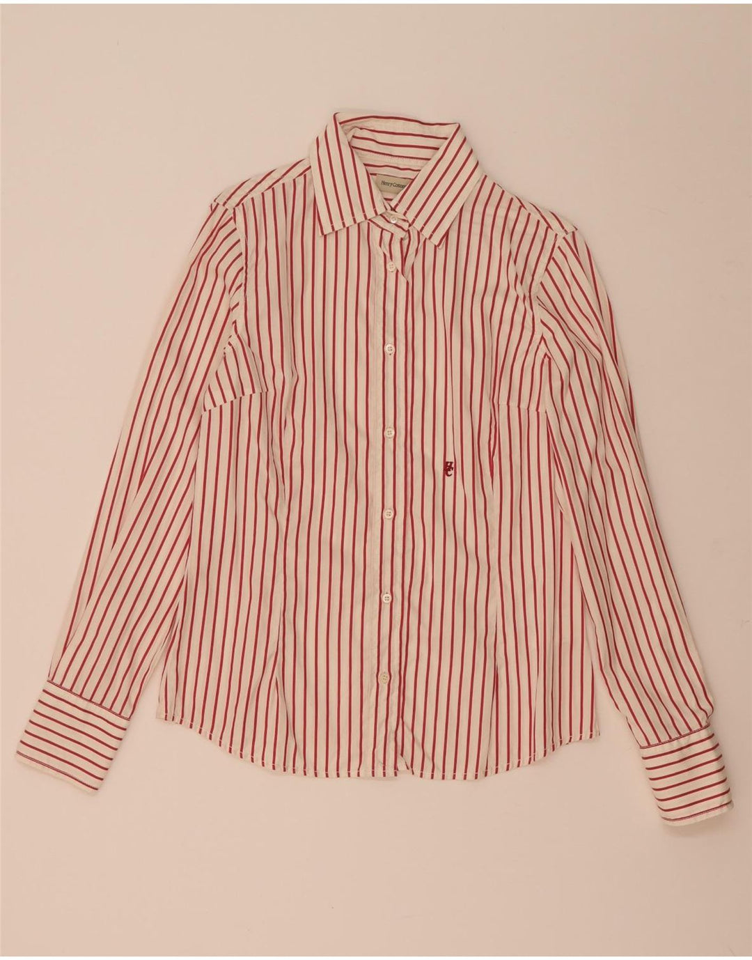 Henry Cottons Womens Shirt IT 44 Medium Red Striped Cotton