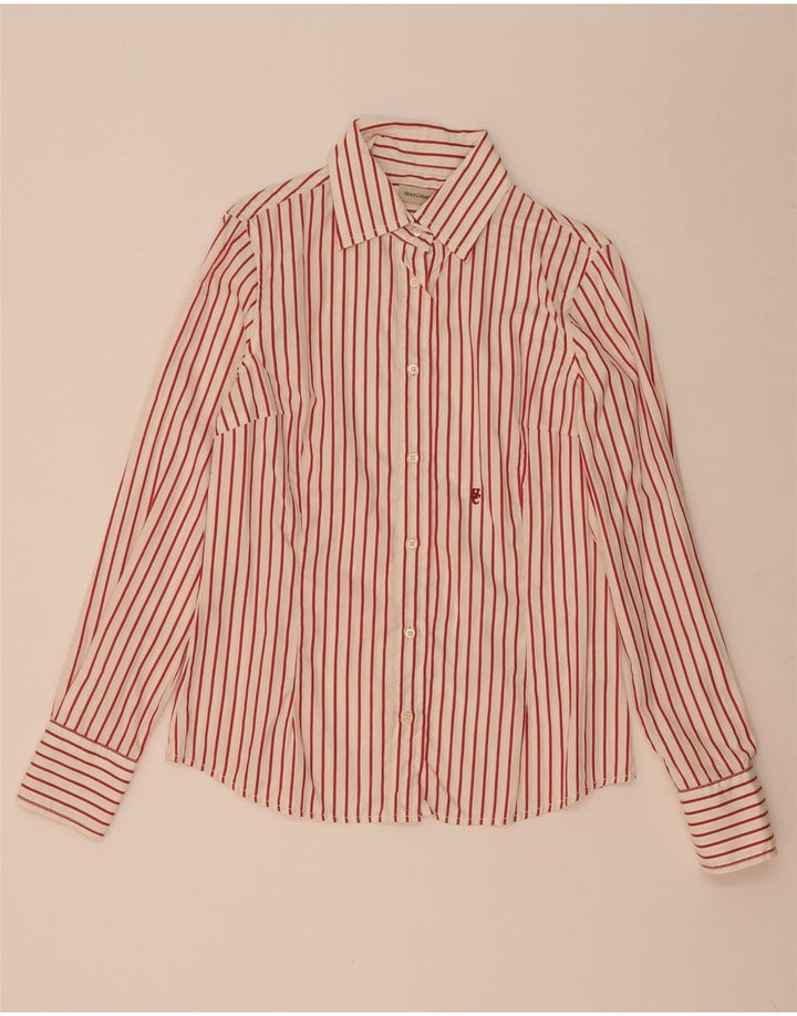 Henry Cottons Womens Shirt IT 44 Medium Red Striped Cotton