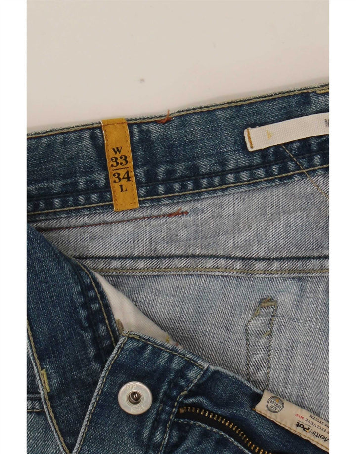 Meltin' Pot Mens Mark Straight Jeans W33 L34 Blue Cotton