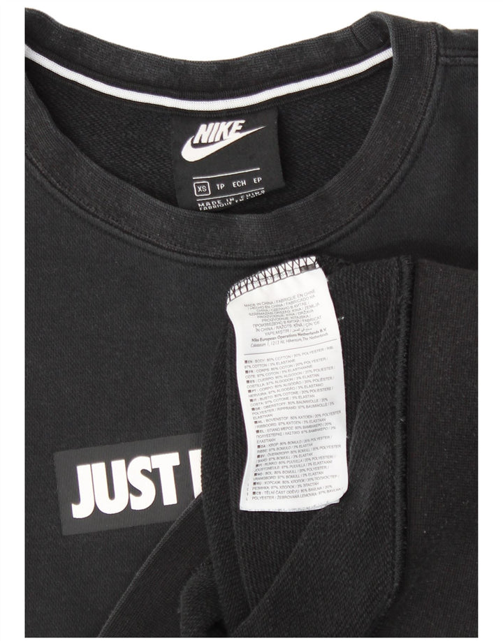 NIKE Mens Graphic Sweatshirt Jumper XS Black Cotton