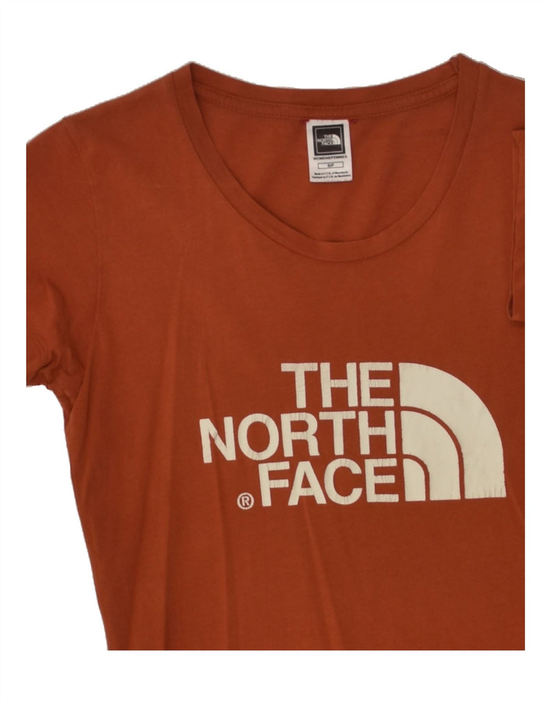 THE NORTH FACE Womens Graphic T-Shirt Top UK 10 Small Brown Cotton | Vintage The North Face | Thrift | Second-Hand The North Face | Used Clothing | Messina Hembry 