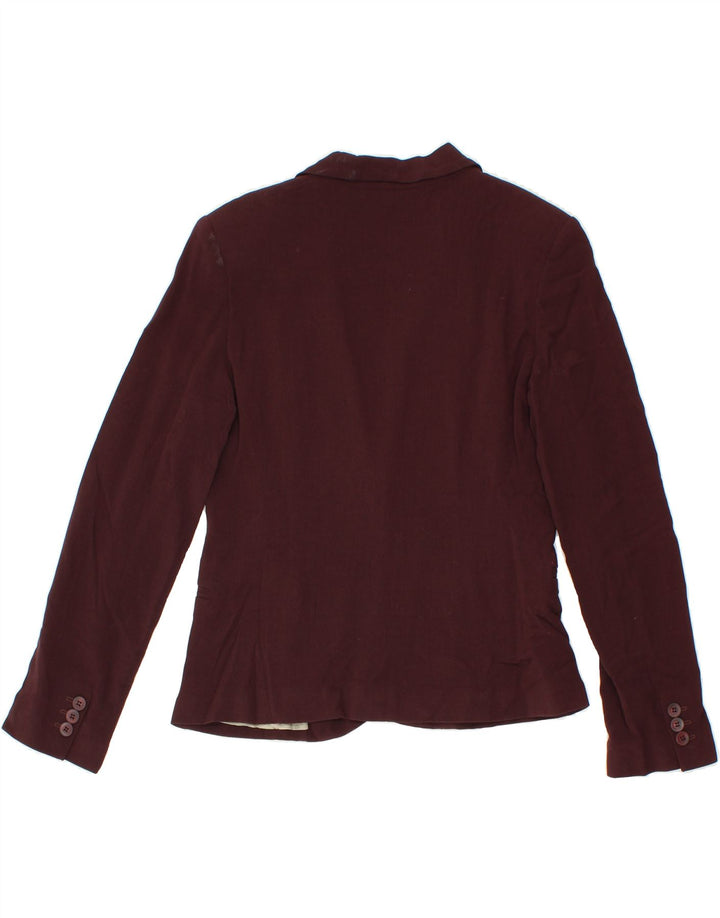 JIGSAW Womens 2 Button Blazer Jacket UK 12 Medium Burgundy Wool Vintage Jigsaw and Second-Hand Jigsaw from Messina Hembry 