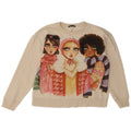 Zara Womens Graphic Oversized Sweatshirt Jumper UK 10 Small Off White
