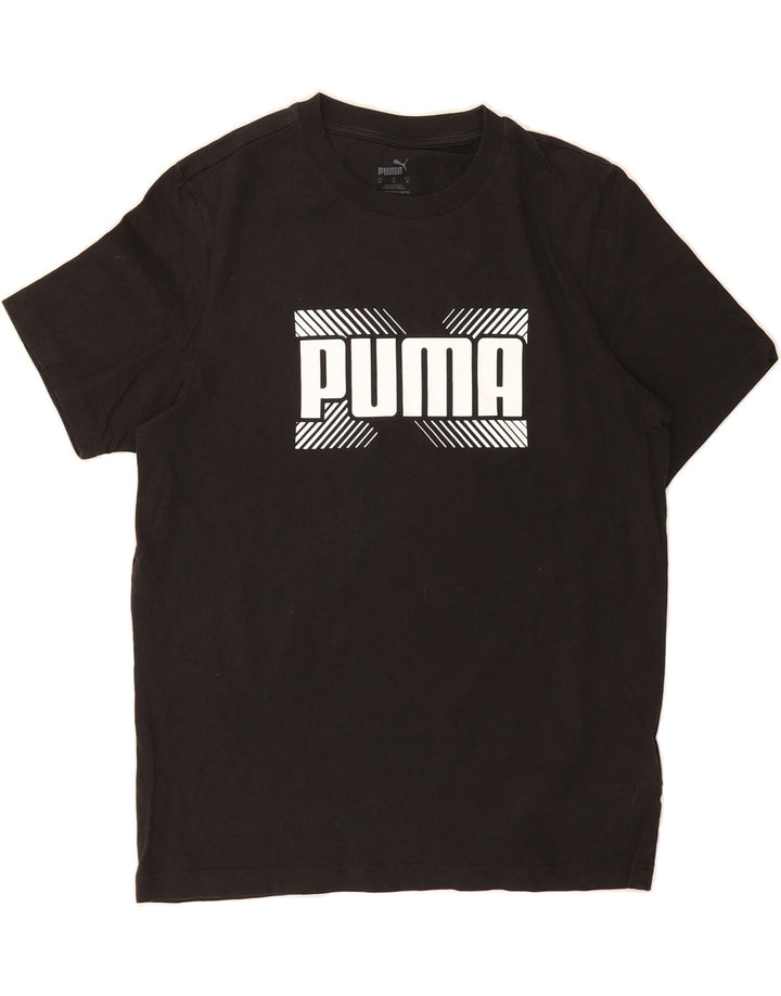 PUMA Mens Graphic T-Shirt Top Medium Black Cotton Vintage Puma and Second-Hand Puma from Messina Hembry 