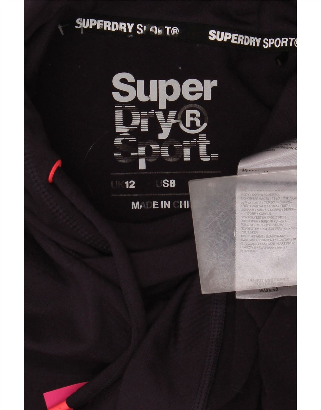 Superdry Womens Graphic Hoodie Jumper UK 12 Medium  Purple Polyester