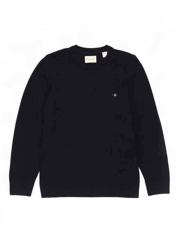 Gant Mens Crew Neck Jumper Sweater XL Navy Blue Cotton