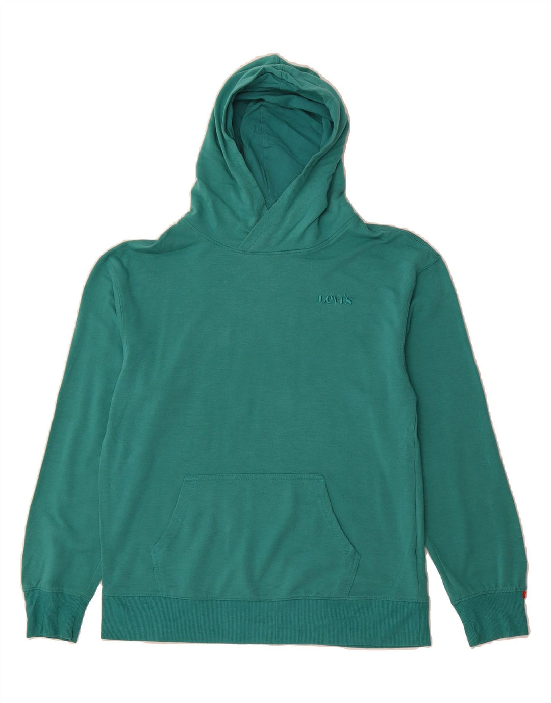 LEVI'S Girls Hoodie Jumper 12-13 Years Large  Green Polyester Vintage Levi's and Second-Hand Levi's from Messina Hembry 