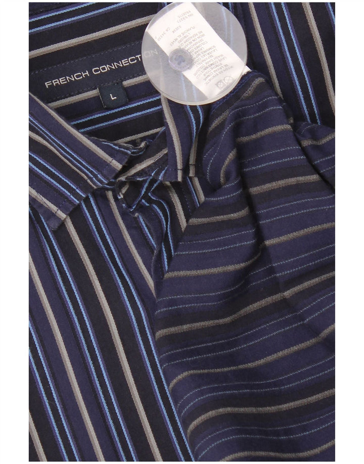 French Connection Mens Shirt Large Blue Striped