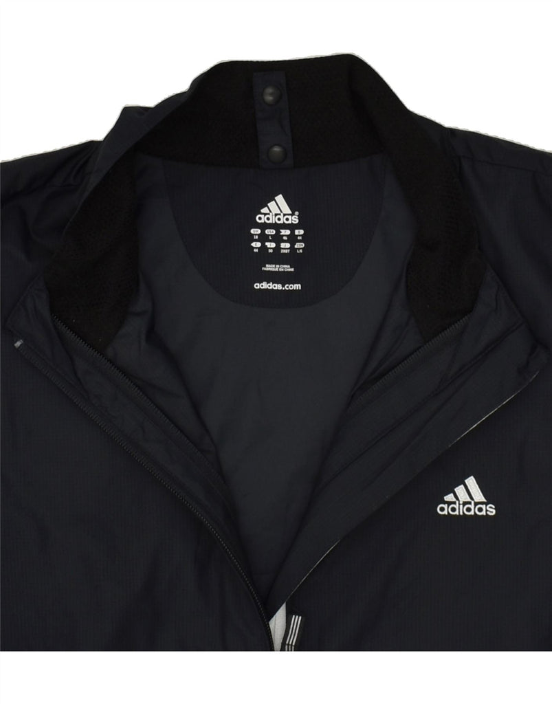 ADIDAS Womens Tracksuit Top Jacket UK 18 XL Black Colourblock Polyester | Vintage Adidas | Thrift | Second-Hand Adidas | Used Clothing | Messina Hembry 