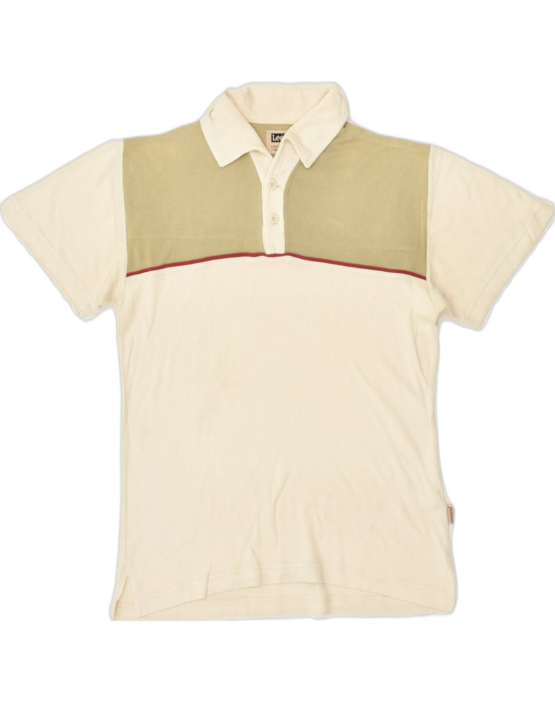 LEE Mens Polo Shirt Medium Beige Colourblock | Vintage Lee | Thrift | Second-Hand Lee | Used Clothing | Messina Hembry 