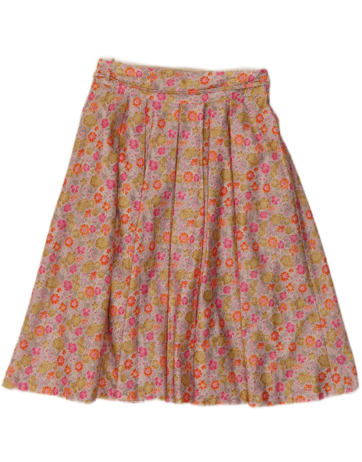 VINTAGE Womens A-Line Skirt W26 Small Multicoloured Floral