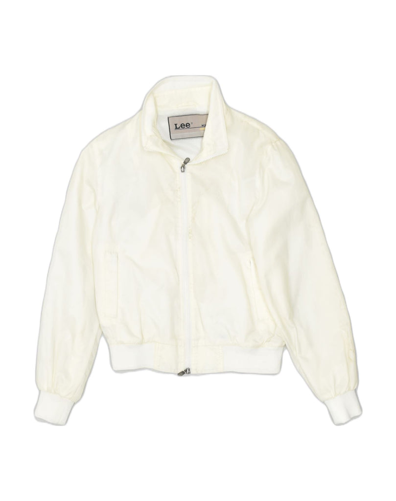 LEE Womens Bomber Jacket UK 6 XS Off White Polyamide | Vintage | Thrift | Second-Hand | Used Clothing | Messina Hembry 