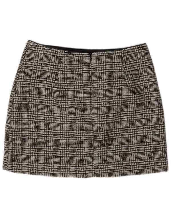 Oasis Womens Mini Skirt UK 14 Large W32 Grey Houndstooth