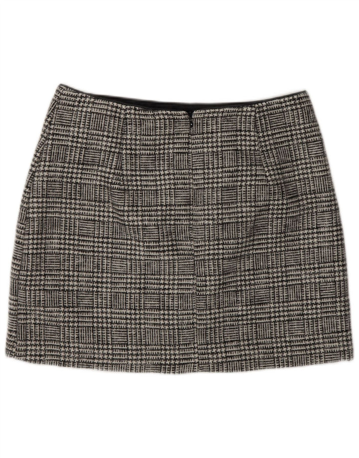 Oasis Womens Mini Skirt UK 14 Large W32 Grey Houndstooth