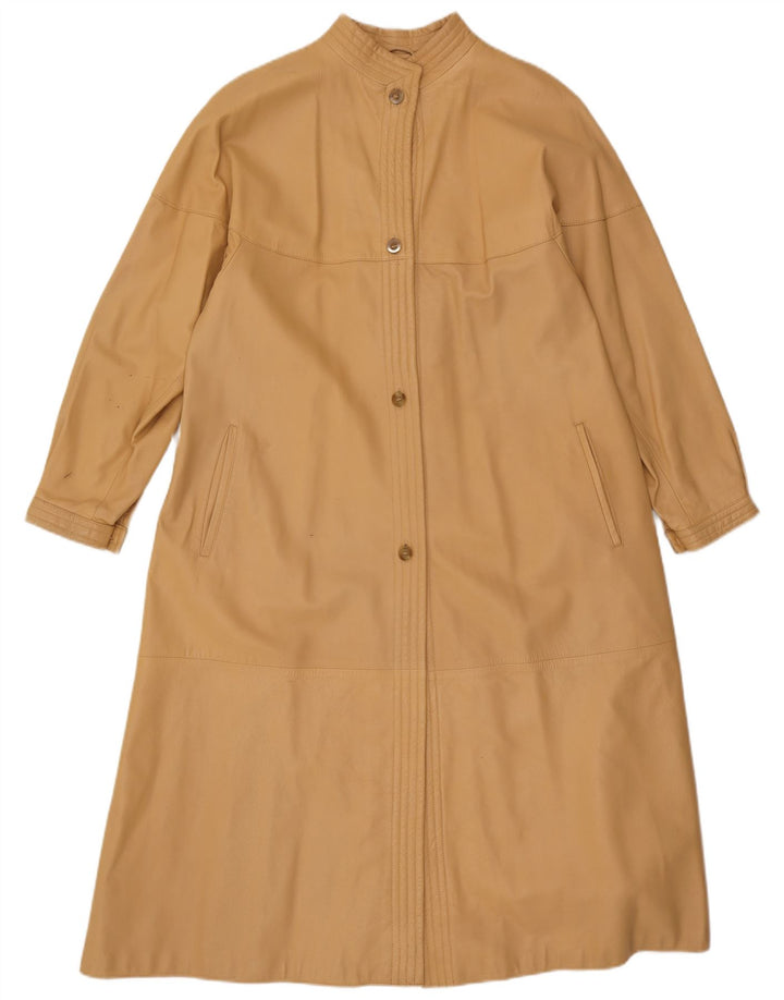 Your Sixth Sense Womens Leather Coat UK 12 Medium Beige