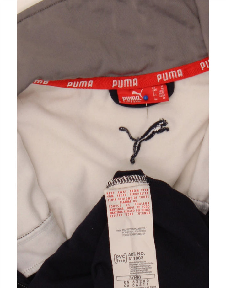 Puma Mens Tracksuit Top Jacket Medium Navy Blue Colourblock Polyester