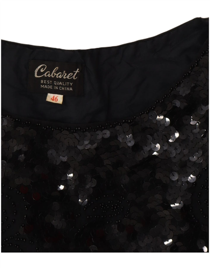 Vintage Womens Blouse Top IT 46 Large Black