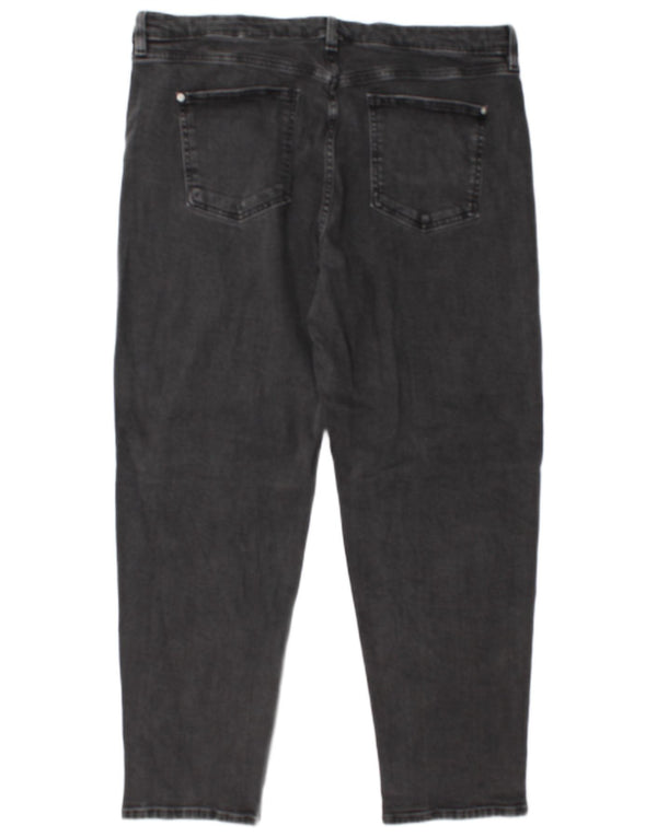 Marks & Spencer Womens Tapered Jeans UK 20 2XL W38 L29 Grey Cotton