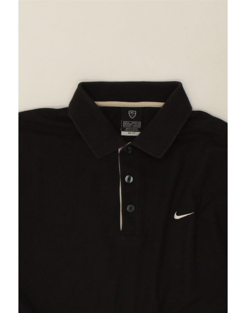 NIKE Mens Dri Fit Polo Shirt UK 42/44 Large Black | Vintage Nike | Thrift | Second-Hand Nike | Used Clothing | Messina Hembry 