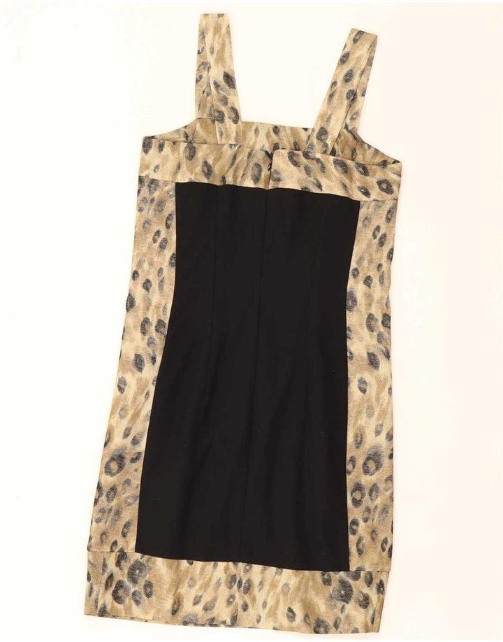 Vanity Womens 3 Button 2 Piece Set IT 42 Medium Black Animal Print Wool