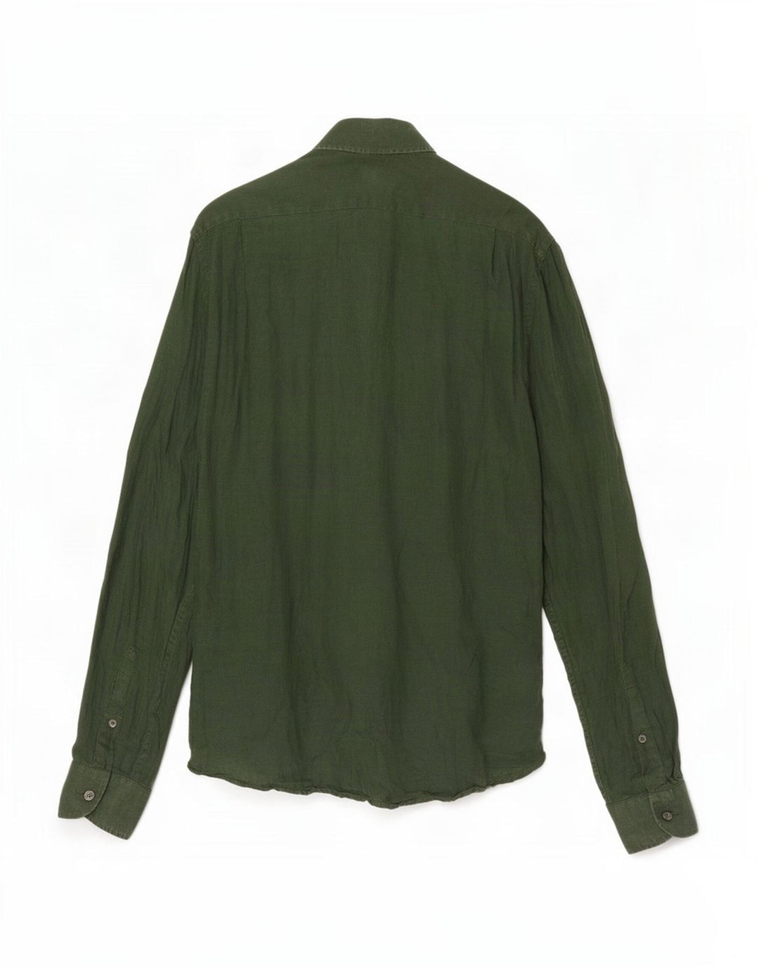 Reiss Mens Regular Fit Shirt Medium Green Linen