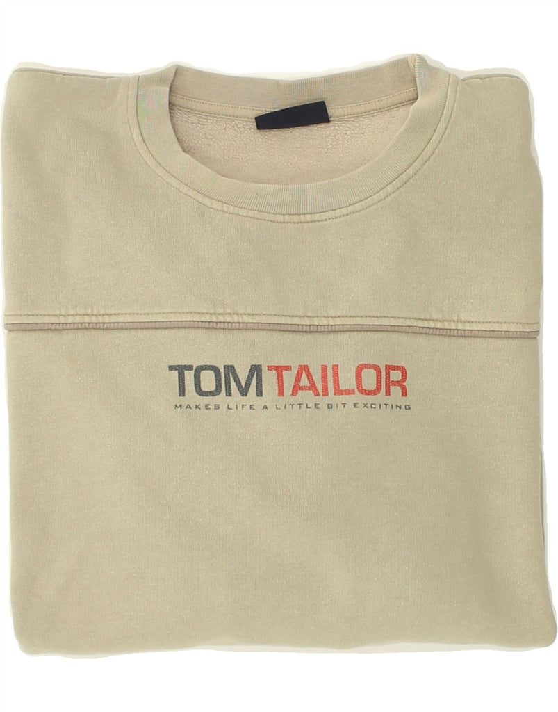 TOM TAILOR Mens Graphic Sweatshirt Jumper XL Grey Cotton | Vintage Tom Tailor | Thrift | Second-Hand Tom Tailor | Used Clothing | Messina Hembry 