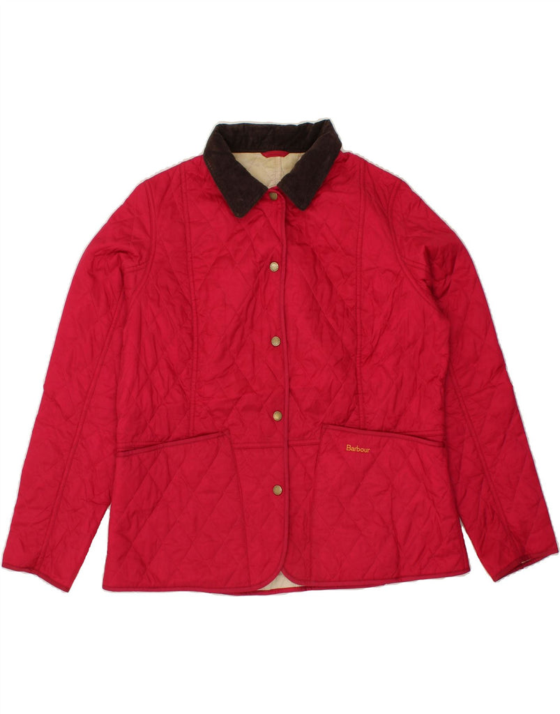 BARBOUR Womens Quilted Jacket UK 18 XL Pink Polyamide Vintage Barbour and Second-Hand Barbour from Messina Hembry 