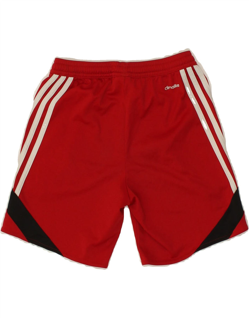 ADIDAS Boys Sport Shorts 9-10 Years Medium Red Colourblock Polyester | Vintage Adidas | Thrift | Second-Hand Adidas | Used Clothing | Messina Hembry 