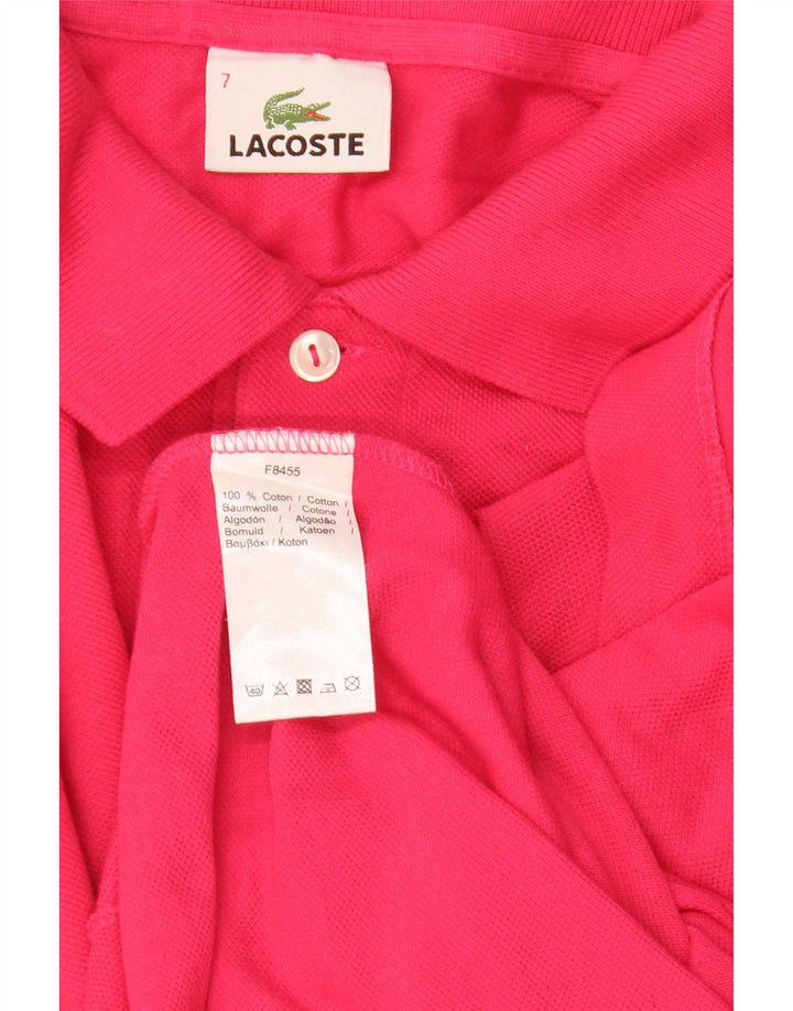 Lacoste Mens Polo Shirt Size 7 2XL Pink Cotton