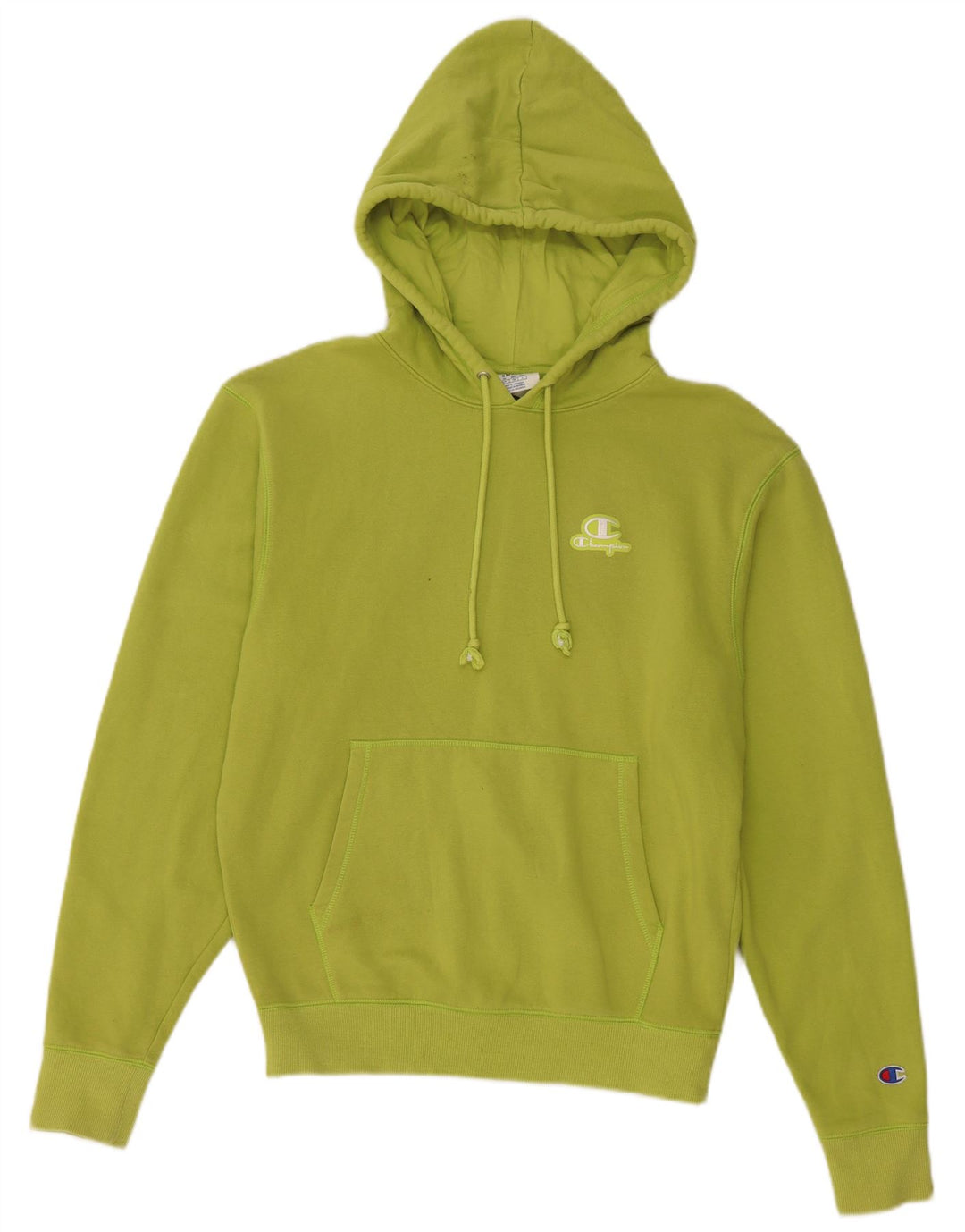 CHAMPION Womens Oversized Hoodie Jumper UK 10 Small Green Cotton