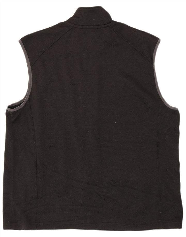 EDDIE BAUER Mens Sleeveless Tracksuit Top Jacket XL Black Polyester