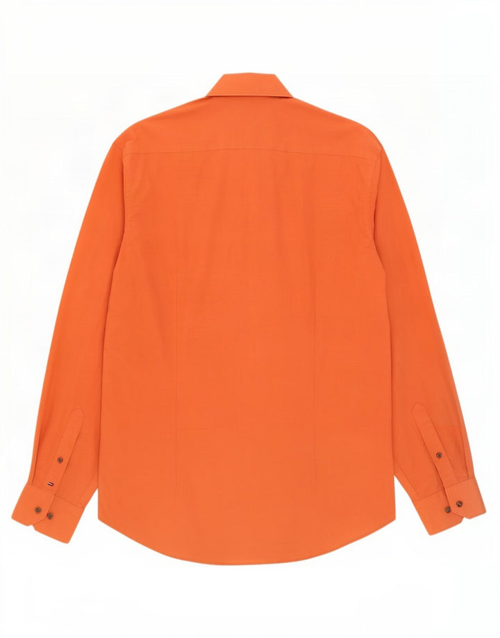 Tommy Hilfiger Mens Slim Fit Shirt Size 39 15 1/2 Medium Orange