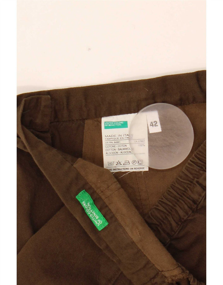 Benetton Womens Casual Shorts IT 42 Medium W28  Brown Cotton