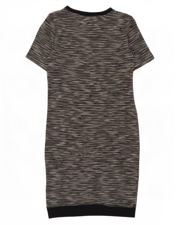 Marks & Spencer Womens Sheath Dress UK 8 Small Beige Flecked Polyester