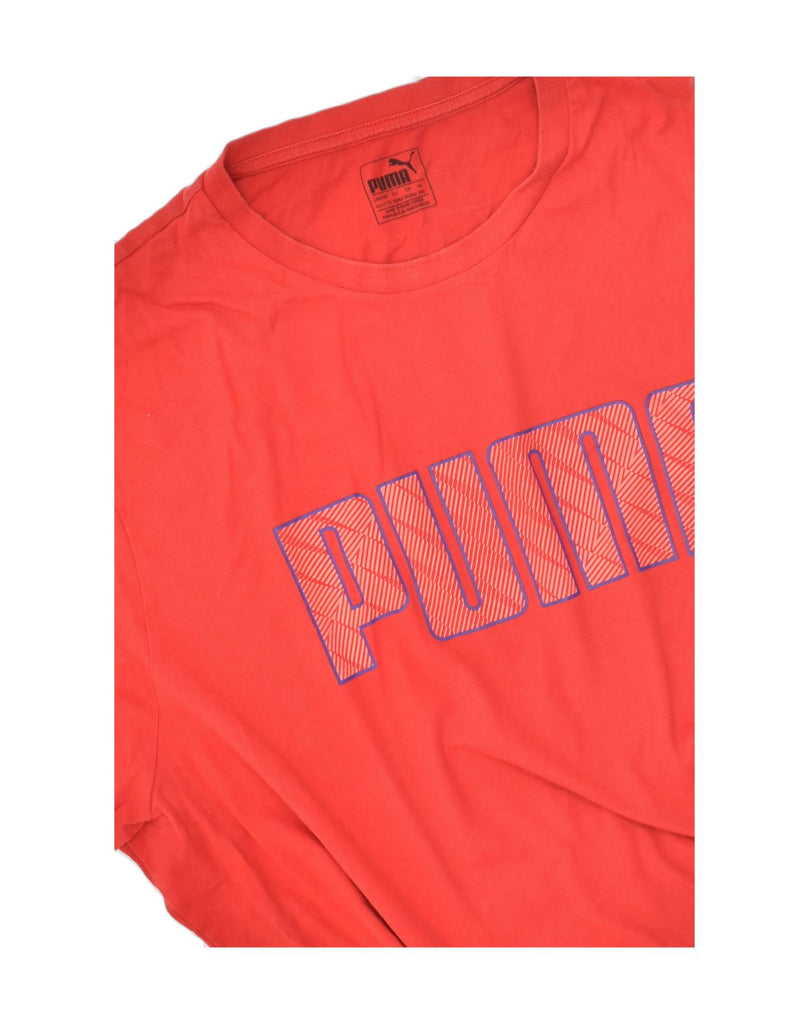 PUMA Mens Graphic T-Shirt Top 2XL Red Cotton | Vintage Puma | Thrift | Second-Hand Puma | Used Clothing | Messina Hembry 