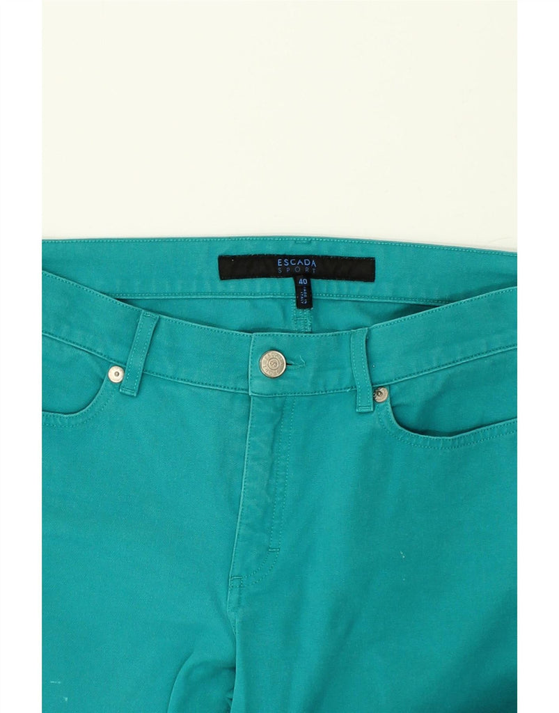 ESCADA Womens Straight Jeans EU 40 Medium W34 L28 Turquoise Cotton Vintage Escada and Second-Hand Escada from Messina Hembry 