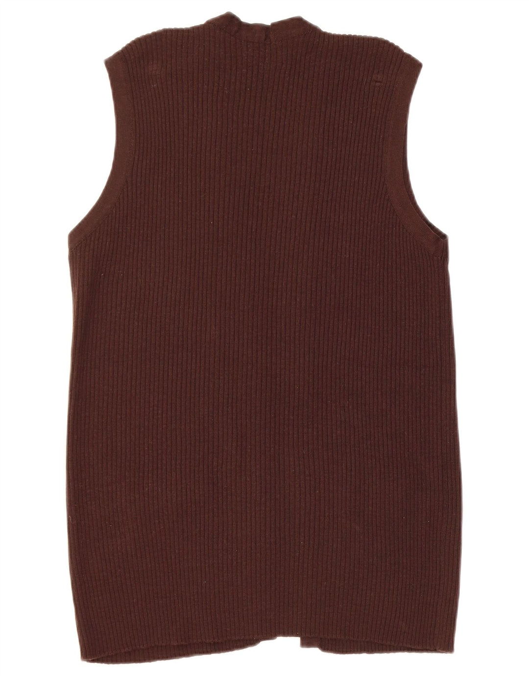 LUISA SPAGNOLI Womens Sleeveless Open Cardigan Sweater UK 14 Medium Brown