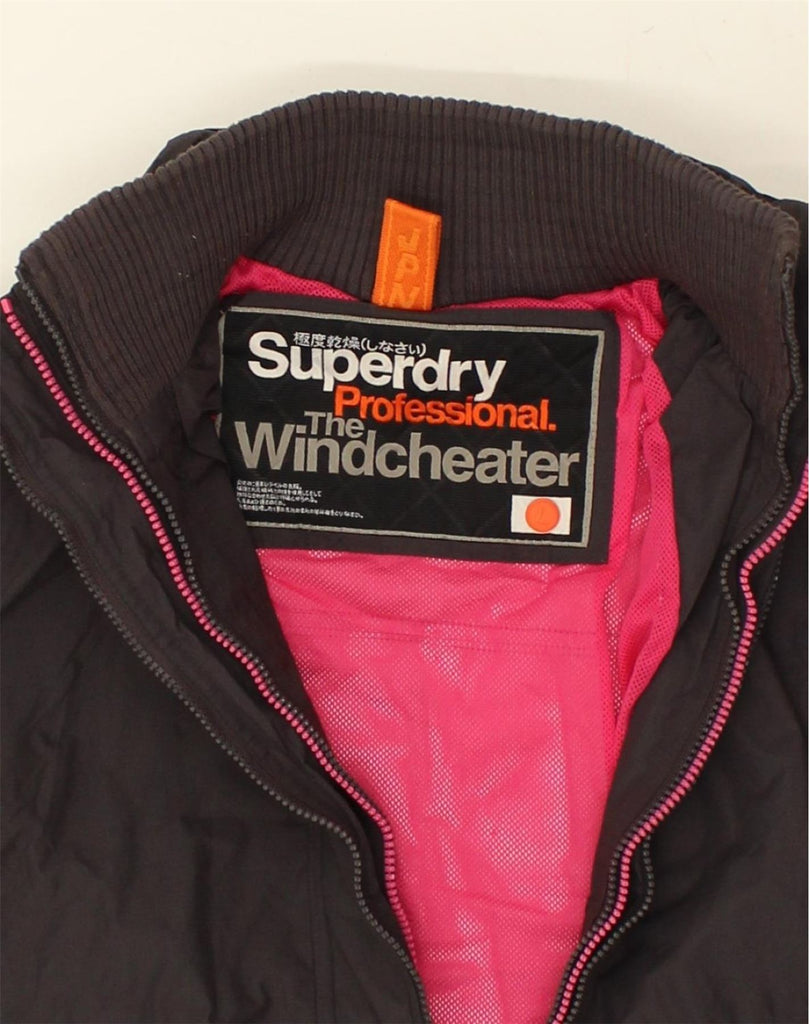 SUPERDRY Womens Windcheater Windbreaker Jacket UK 16 Large Grey Nylon | Vintage Superdry | Thrift | Second-Hand Superdry | Used Clothing | Messina Hembry 