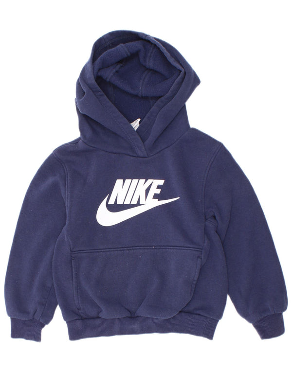 Nike Boys Graphic Hoodie Jumper 2-3 Years Navy Blue Cotton