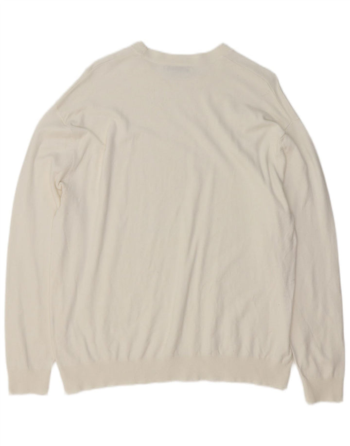 Zara Mens Crew Neck Jumper Sweater Medium White