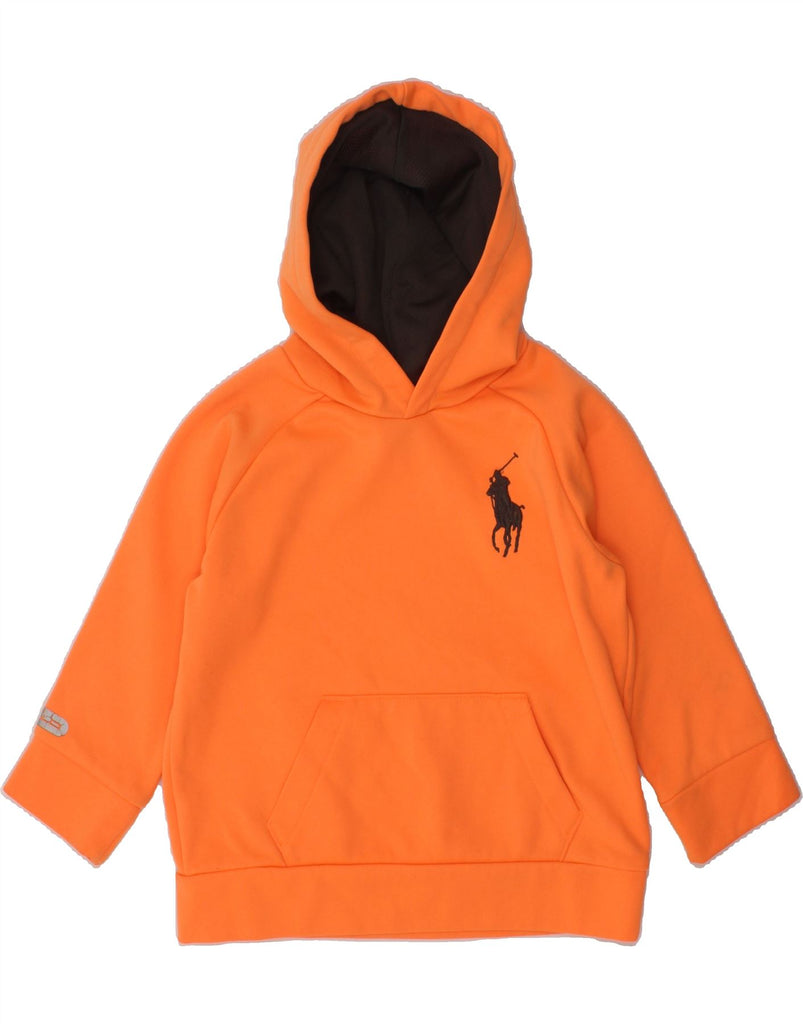 POLO RALPH LAUREN Baby Girls Hoodie Jumper 18-24 Months Orange Polyester | Vintage Polo Ralph Lauren | Thrift | Second-Hand Polo Ralph Lauren | Used Clothing | Messina Hembry 